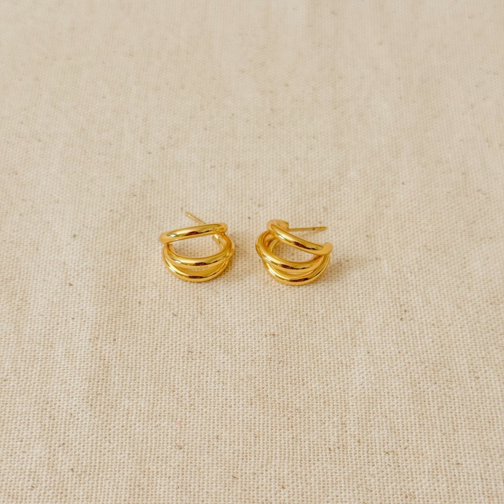 18KGP TRIPLE EARRINGS